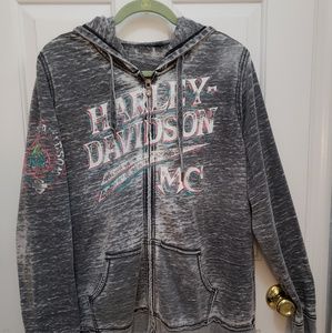 1x Harley Davidson zippered hoodie
